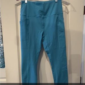RBX Cropped Leggings, Size Medium, Light Blue
